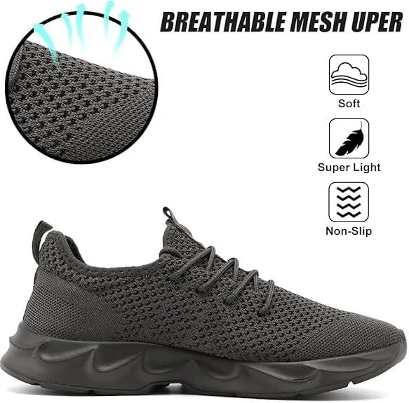 EGMPDA Men's Tennis Shoes Walking Lightweight Breathable Fashion Sneakers Non Slip Workout Gym Shoes for Running