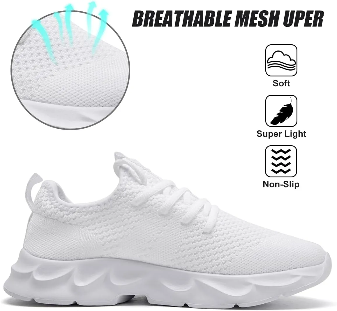 EGMPDA Men's Tennis Shoes Walking Lightweight Breathable Fashion Sneakers Non Slip Workout Gym Shoes for Running