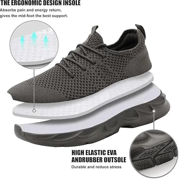 EGMPDA Men's Tennis Shoes Walking Lightweight Breathable Fashion Sneakers Non Slip Workout Gym Shoes for Running