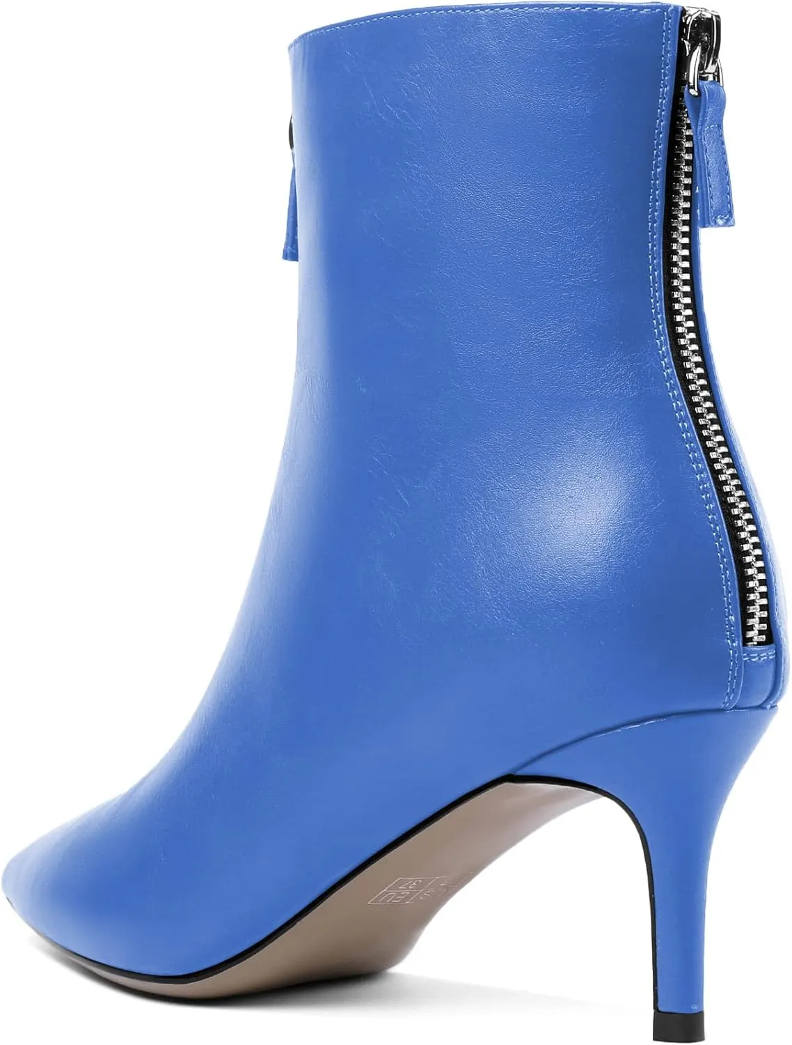 Eldof Women’s Kitten Heel Ankle Boots Pointed Toe Low Heel Booties with Zip Closure 2.55 Inch Party Dress Fashion Short Booties