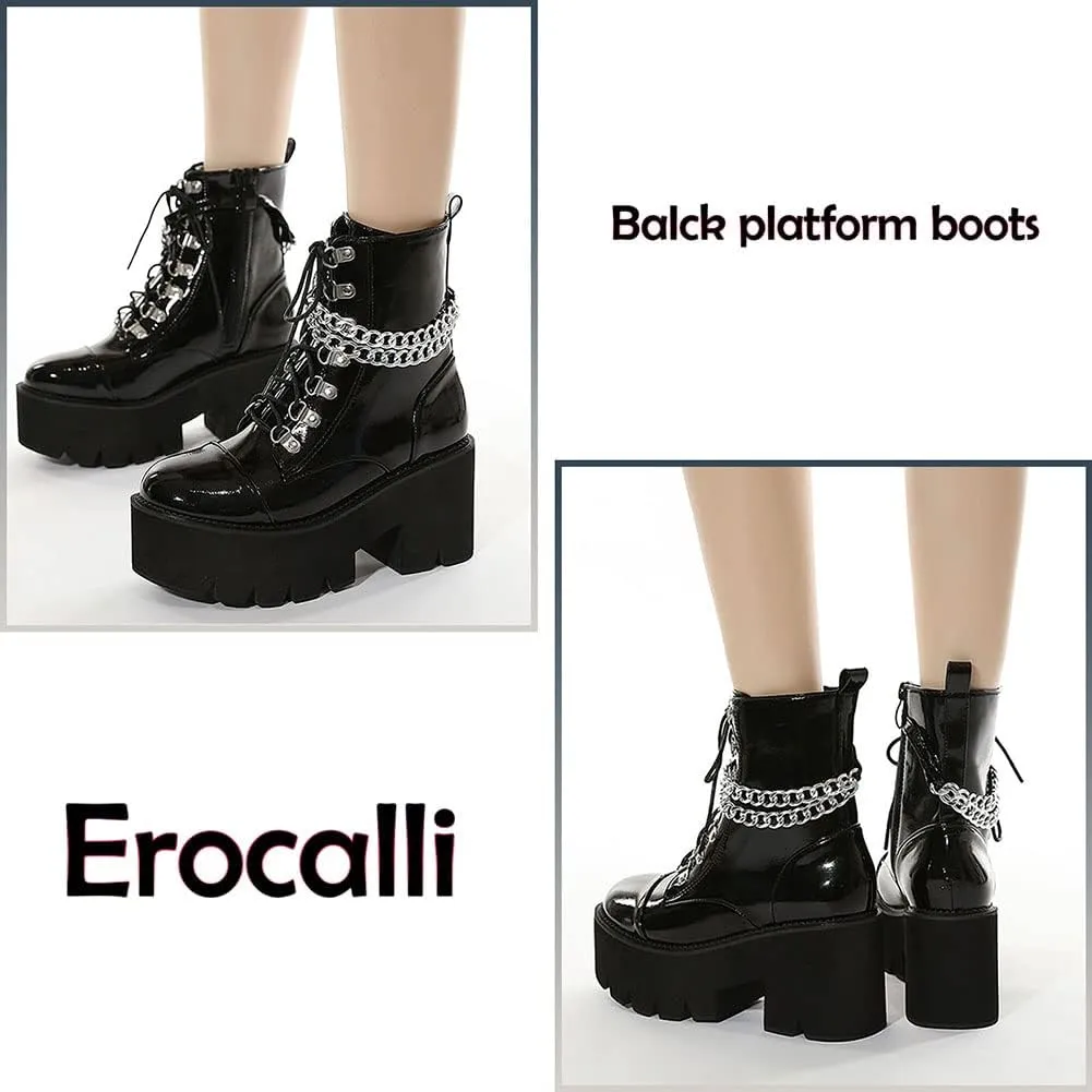 Erocalli Platform Mary Janes for Women Fashion Chunky High Heels Platform Pumps