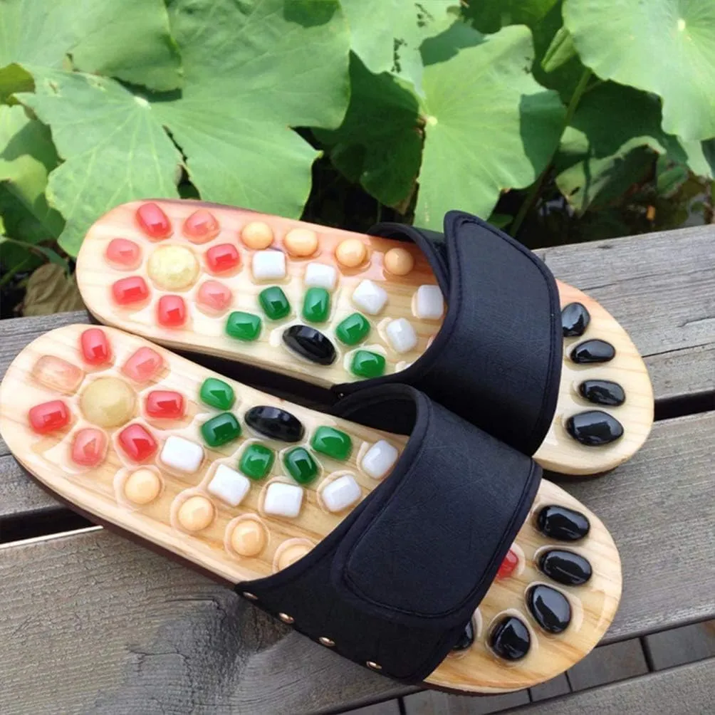 EXCEART acupoint Rock Slippers feet Massage Slippers Point Massage Slippers Reflexology Slippers Sandalias Summer Sandals Foot Health Massage Shoes Sole of Foot Massager