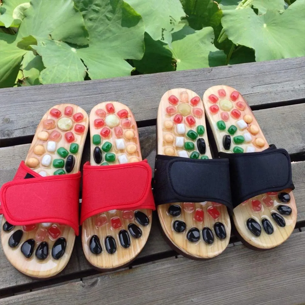 EXCEART acupoint Rock Slippers feet Massage Slippers Point Massage Slippers Reflexology Slippers Sandalias Summer Sandals Foot Health Massage Shoes Sole of Foot Massager