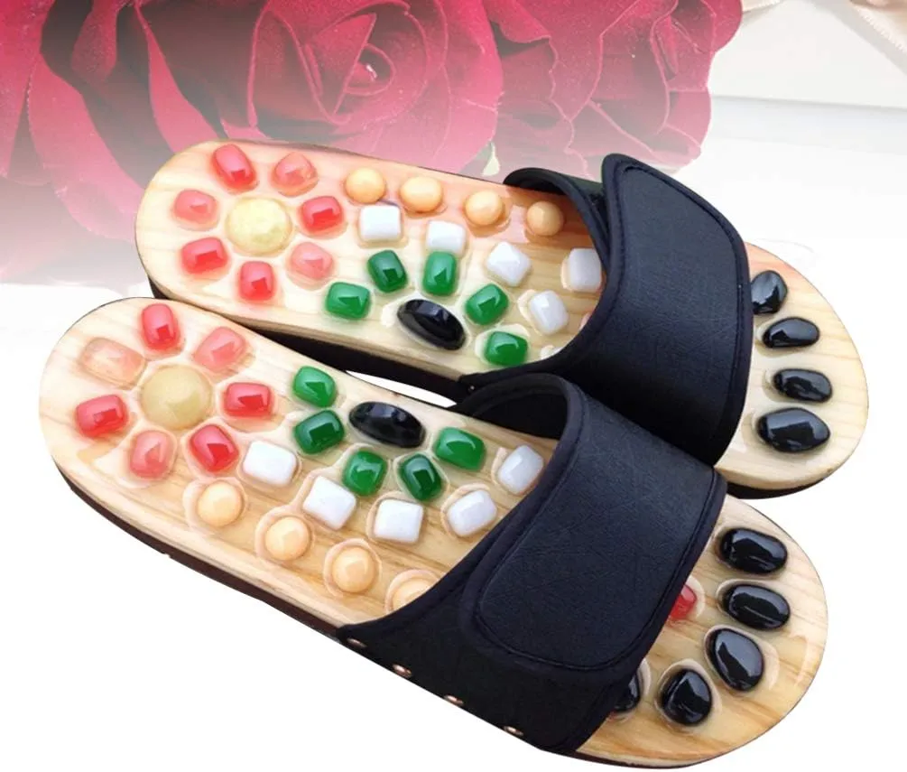 EXCEART acupoint Rock Slippers feet Massage Slippers Point Massage Slippers Reflexology Slippers Sandalias Summer Sandals Foot Health Massage Shoes Sole of Foot Massager