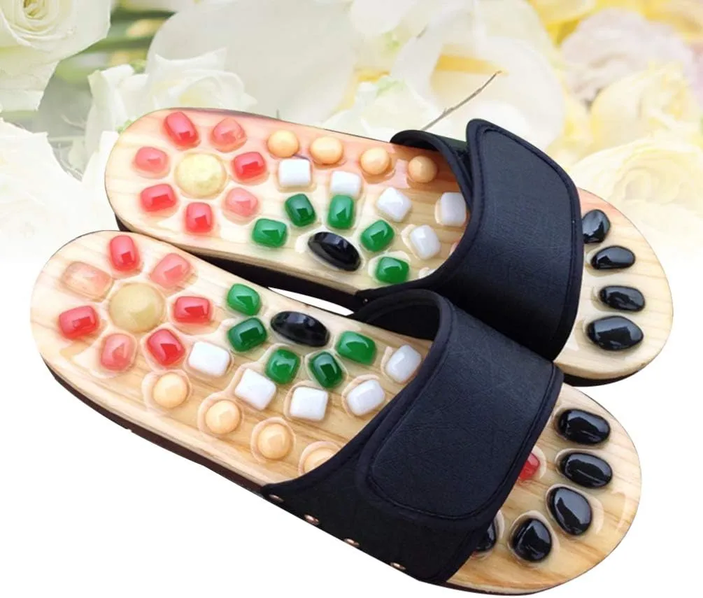 EXCEART acupoint Rock Slippers feet Massage Slippers Point Massage Slippers Reflexology Slippers Sandalias Summer Sandals Foot Health Massage Shoes Sole of Foot Massager