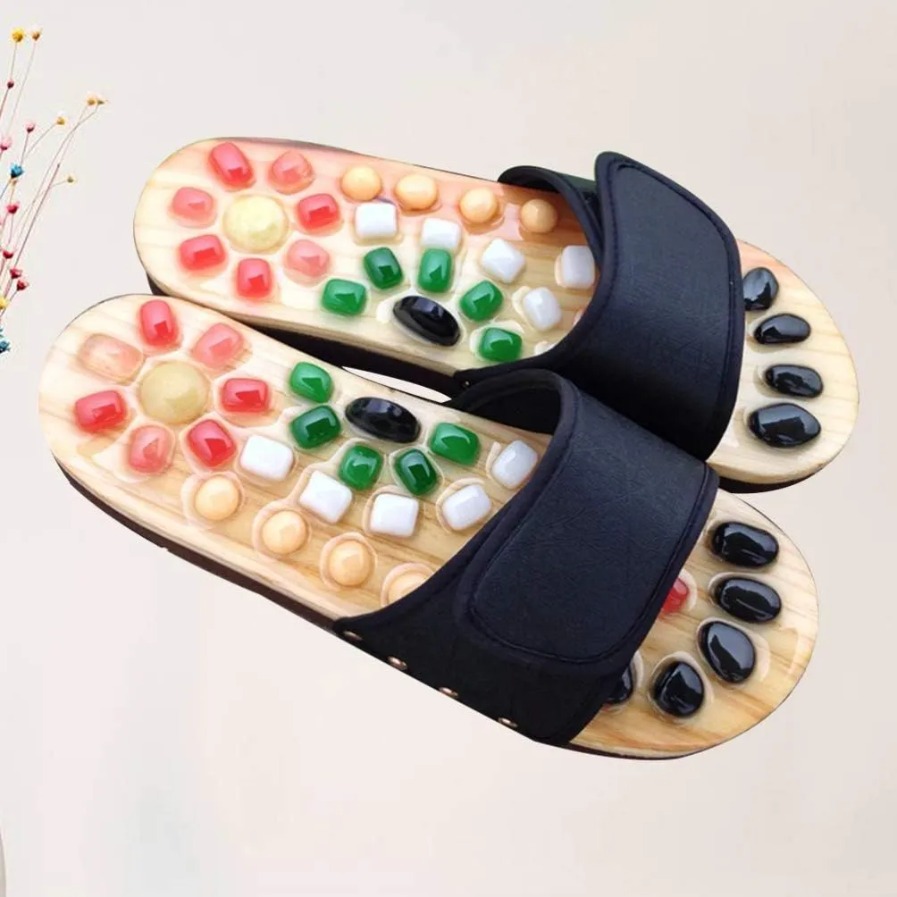 EXCEART acupoint Rock Slippers feet Massage Slippers Point Massage Slippers Reflexology Slippers Sandalias Summer Sandals Foot Health Massage Shoes Sole of Foot Massager