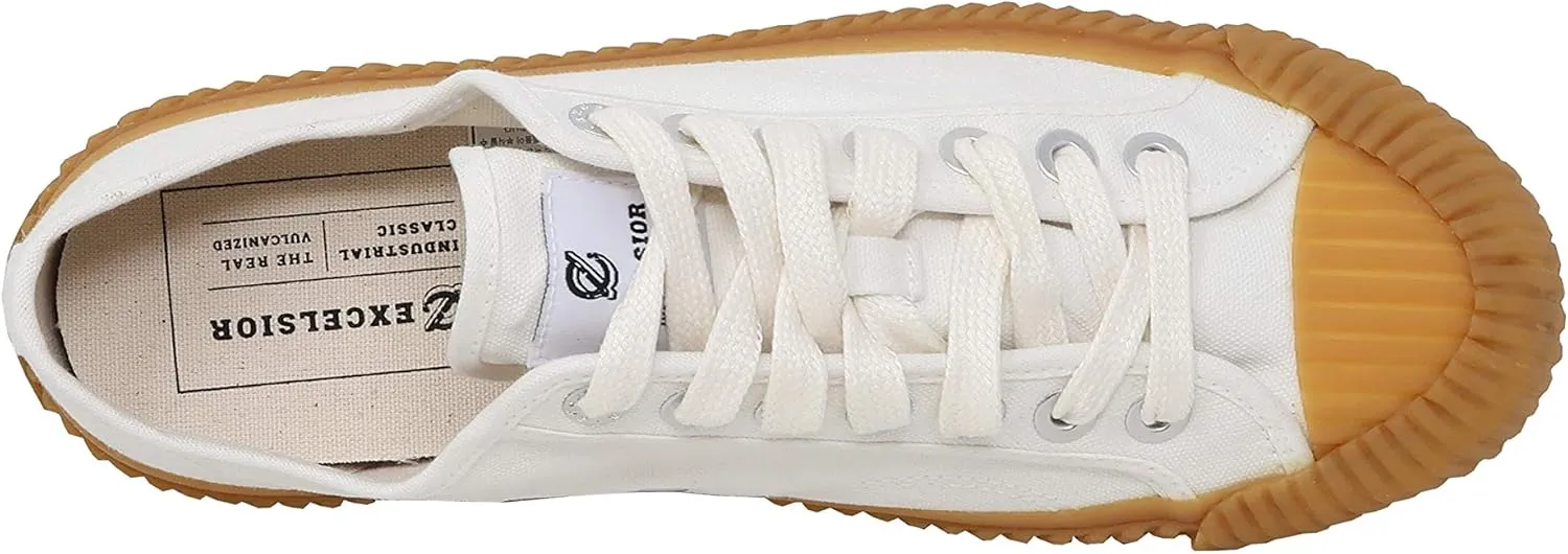 EXCELSIOR Canvas Shoes Casual Sneakers Classic Low Top Lace Up Fashion Comfortable Walking Flats for Men Women