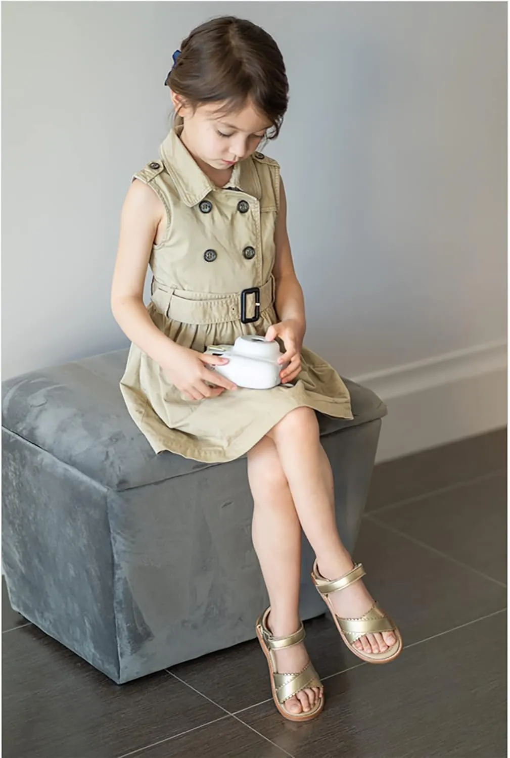Felix & Flora Toddler Girl Sandals -Flower Girl Dress Shoes Open Toe Little Kid Summer Flats