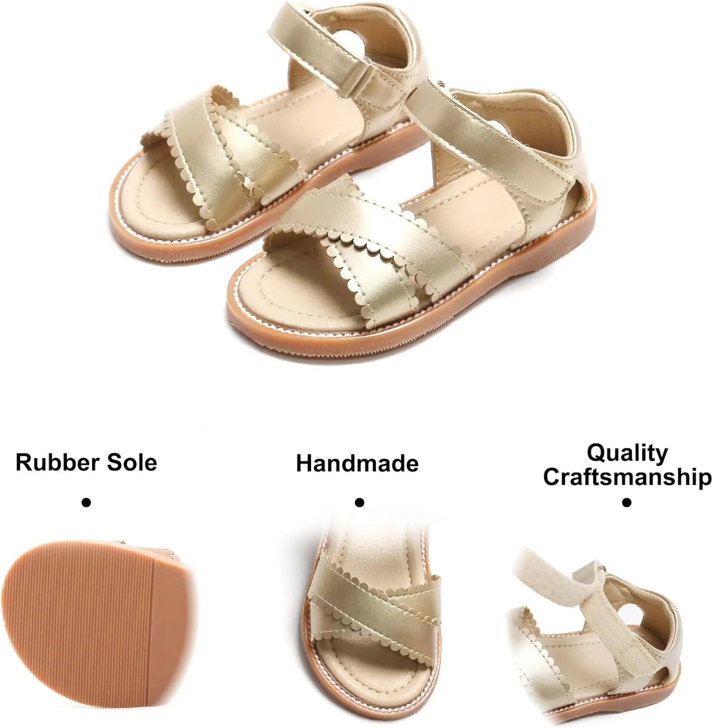 Felix & Flora Toddler Girl Sandals -Flower Girl Dress Shoes Open Toe Little Kid Summer Flats