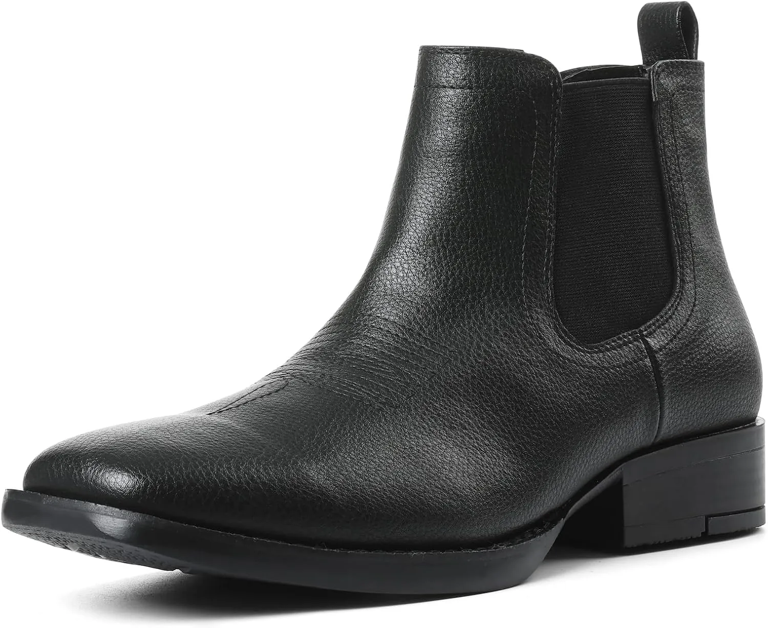 femflame Cowboy Boots for Men Square Toe Chelsea Boots Waterproof Classic Elastic Slip on Chukka Ankle Boots Casual…