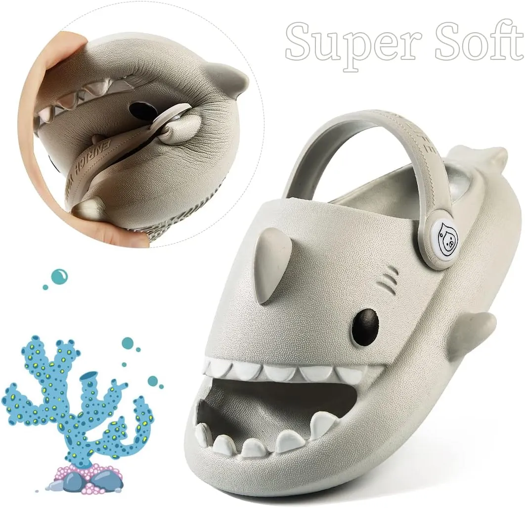 Fiedaz Toddler Cloud Shark Slides for Kids Boys Girls Pillow Slippers Cute Cartoon Slip-on Sandals Non-slip Beach Pool Home Slides