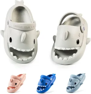 Fiedaz Toddler Cloud Shark Slides for Kids Boys Girls Pillow Slippers Cute Cartoon Slip-on Sandals Non-slip Beach Pool Home Slides