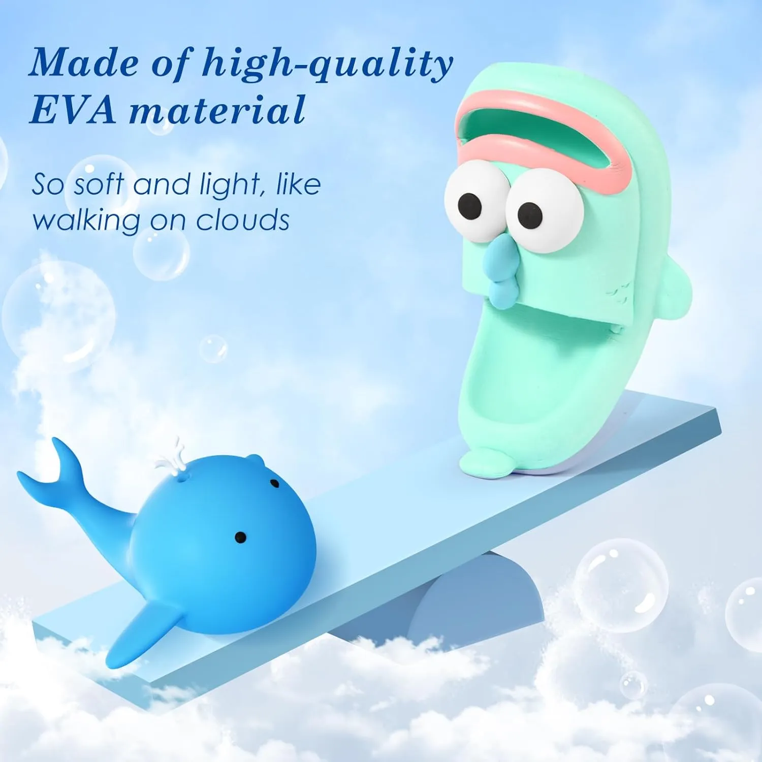 Fish Slippers Tongue Kiss Cloud Slides for Women Men, Summer Funny Flip Flops, Open Toe Animal Slide Sandals Shoes for Indoor Outdoor