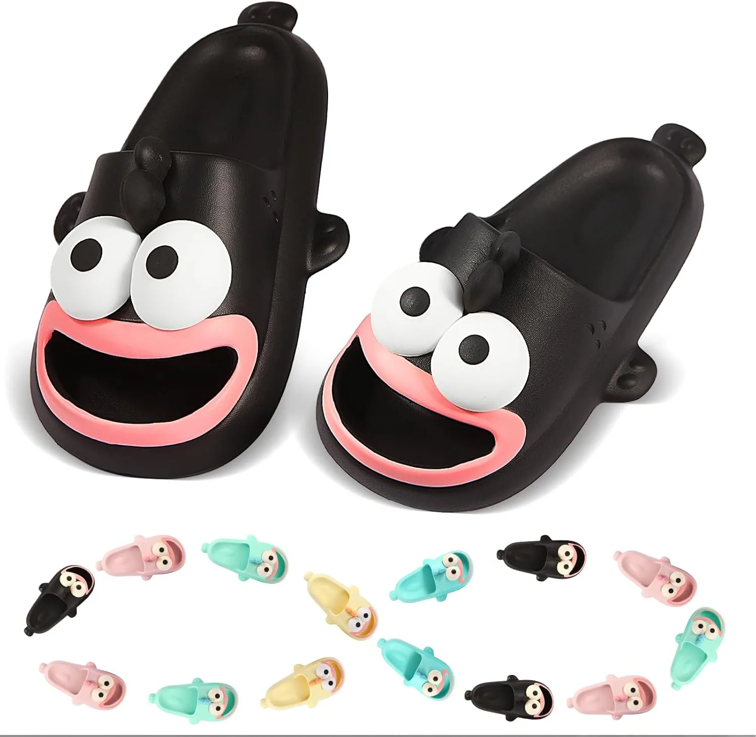 Fish Slippers Tongue Kiss Cloud Slides for Women Men, Summer Funny Flip Flops, Open Toe Animal Slide Sandals Shoes for Indoor Outdoor