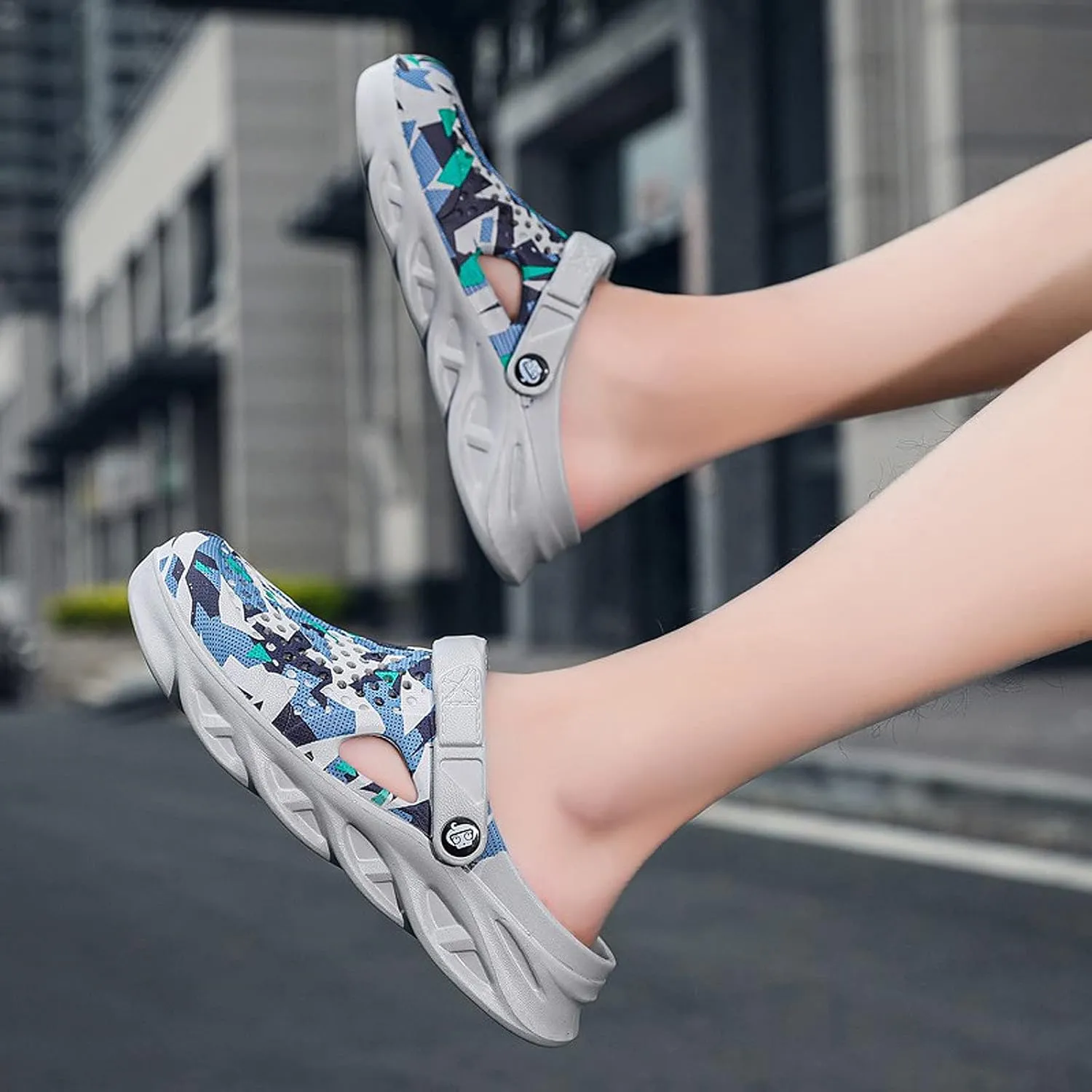 FLIOZY Garden Clogs Mens Water Clogs Summer Breathable Sports Sandals Slip On Beach Sandals Outdoor Indoor Garden Shoes