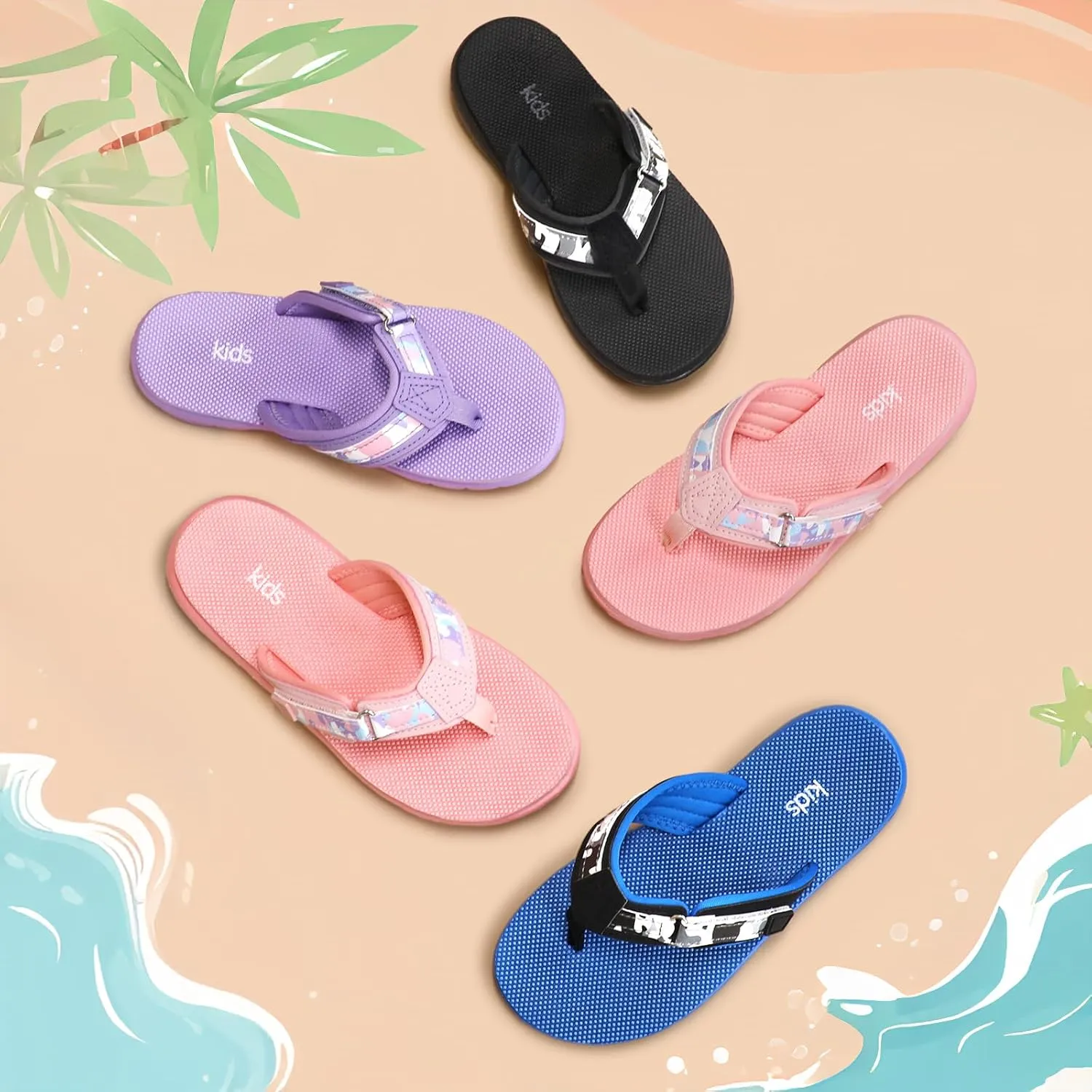 Flip Flops Girls Sandals Boys Unisex Summer Beach Non Slip Little/Big Kid Outdoor & Intdoor