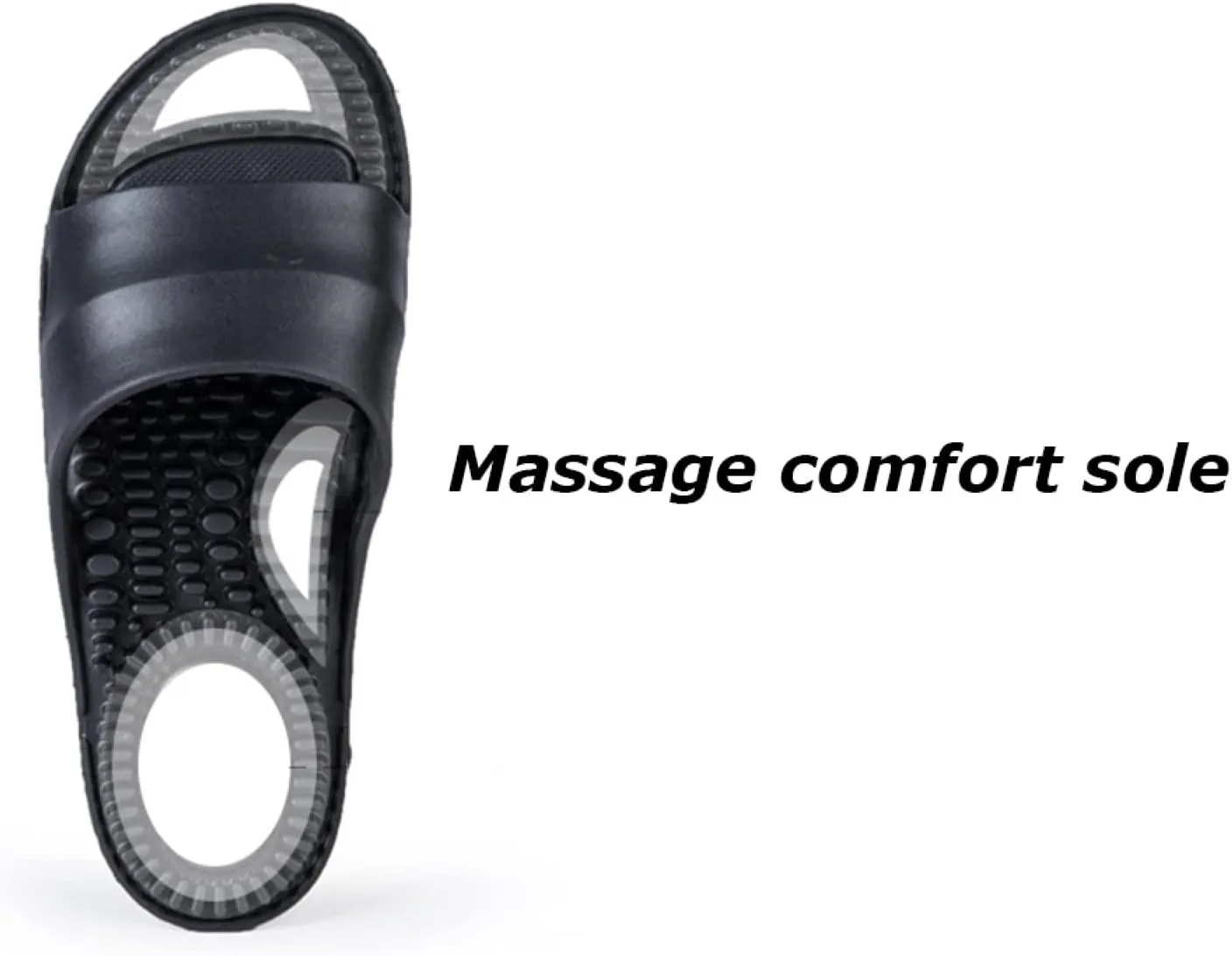 Foot Massage Relax Shoes,Foot Massage Slippers, Non-Slip Soft Bottom Sandals,Black,44-45,Reflexology Acupressure Foot Massager