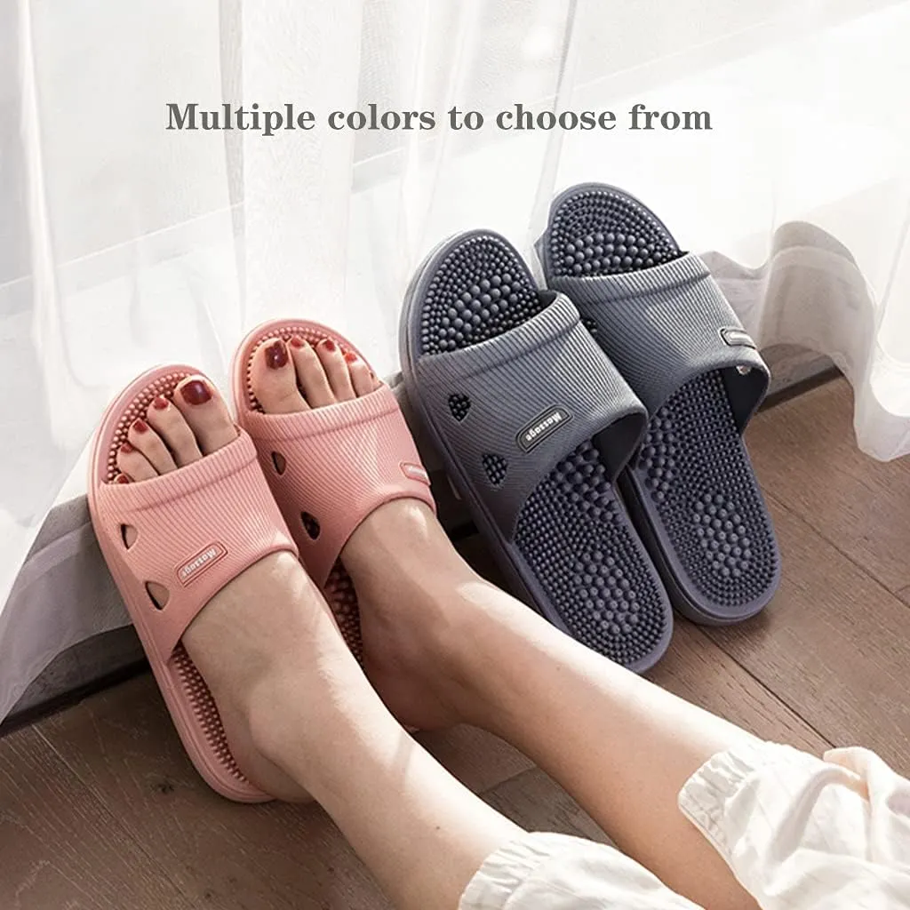 Foot Massage Slippers Acupressure Sandals for Men & Women Quick Dry Bathroom Shower Slippers with Shock-Absorbing, House Slippers Spa Shoes Health Slippers Increase Circulation & Energy