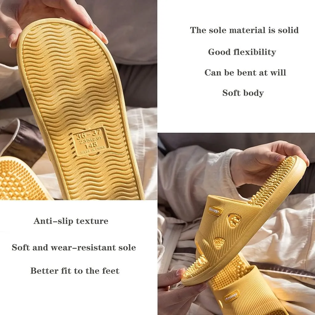 Foot Massage Slippers Acupressure Sandals for Men & Women Quick Dry Bathroom Shower Slippers with Shock-Absorbing, House Slippers Spa Shoes Health Slippers Increase Circulation & Energy