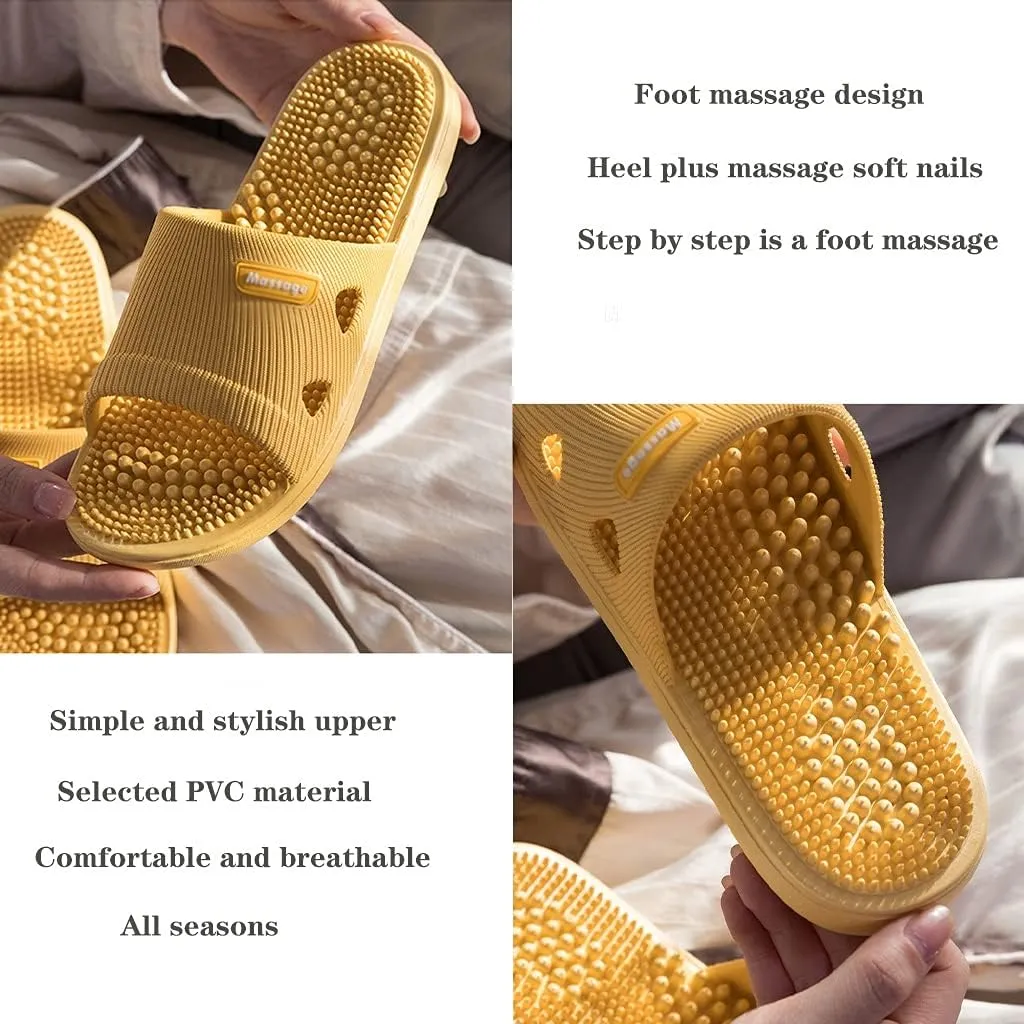 Foot Massage Slippers Acupressure Sandals for Men & Women Quick Dry Bathroom Shower Slippers with Shock-Absorbing, House Slippers Spa Shoes Health Slippers Increase Circulation & Energy