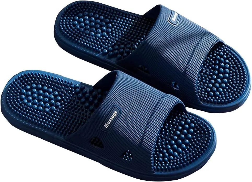 Foot Massage Slippers Acupressure Sandals for Men & Women Quick Dry Bathroom Shower Slippers with Shock-Absorbing, House Slippers Spa Shoes Health Slippers Increase Circulation & Energy