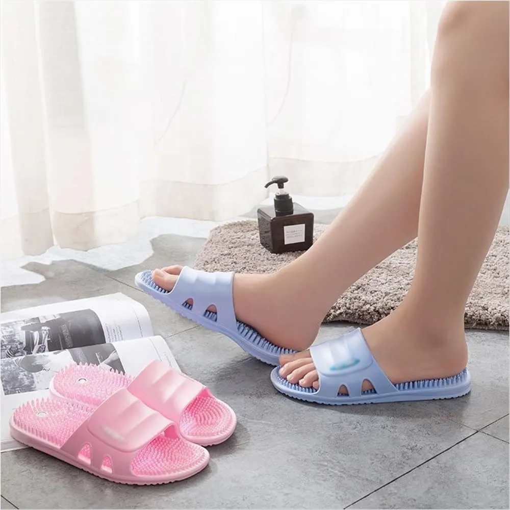 Foot Massager Acupressure Slippers Plantar Fasciitis Relief Reflexology & Acupressure Sandals Women Men Shower Shoes Promoting Blood Circulation Muscle Relaxation(Blue,6.5/7)