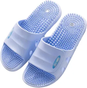 Foot Massager Acupressure Slippers Plantar Fasciitis Relief Reflexology & Acupressure Sandals Women Men Shower Shoes Promoting Blood Circulation Muscle Relaxation(Blue,6.5/7)