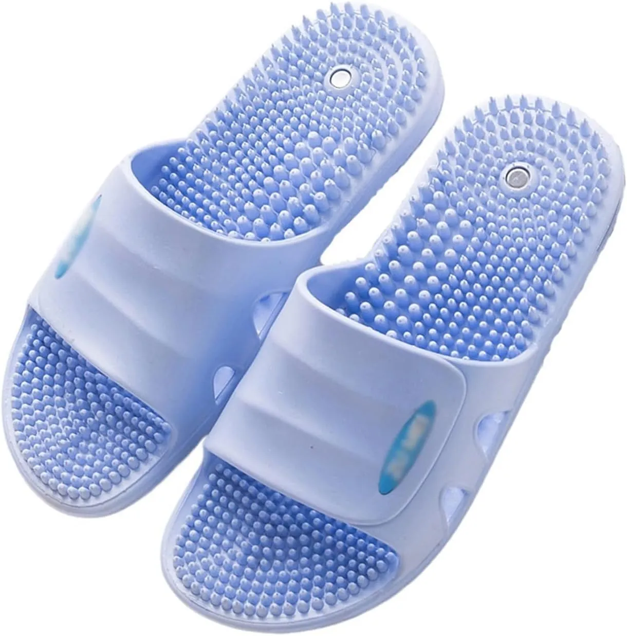Foot Massager Acupressure Slippers Plantar Fasciitis Relief Reflexology & Acupressure Sandals Women Men Shower Shoes Promoting Blood Circulation Muscle Relaxation(Blue,6.5/7)