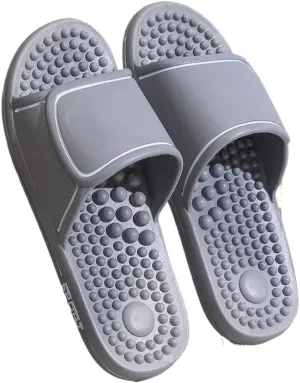 Foot Massager Slippers Open Toe Reflexology Sandals Plantar Fasciitis Pain Relief Sandals Relieve Plantar Stress Acupressure Relaxation for Men Women(Gray,8.5/9)