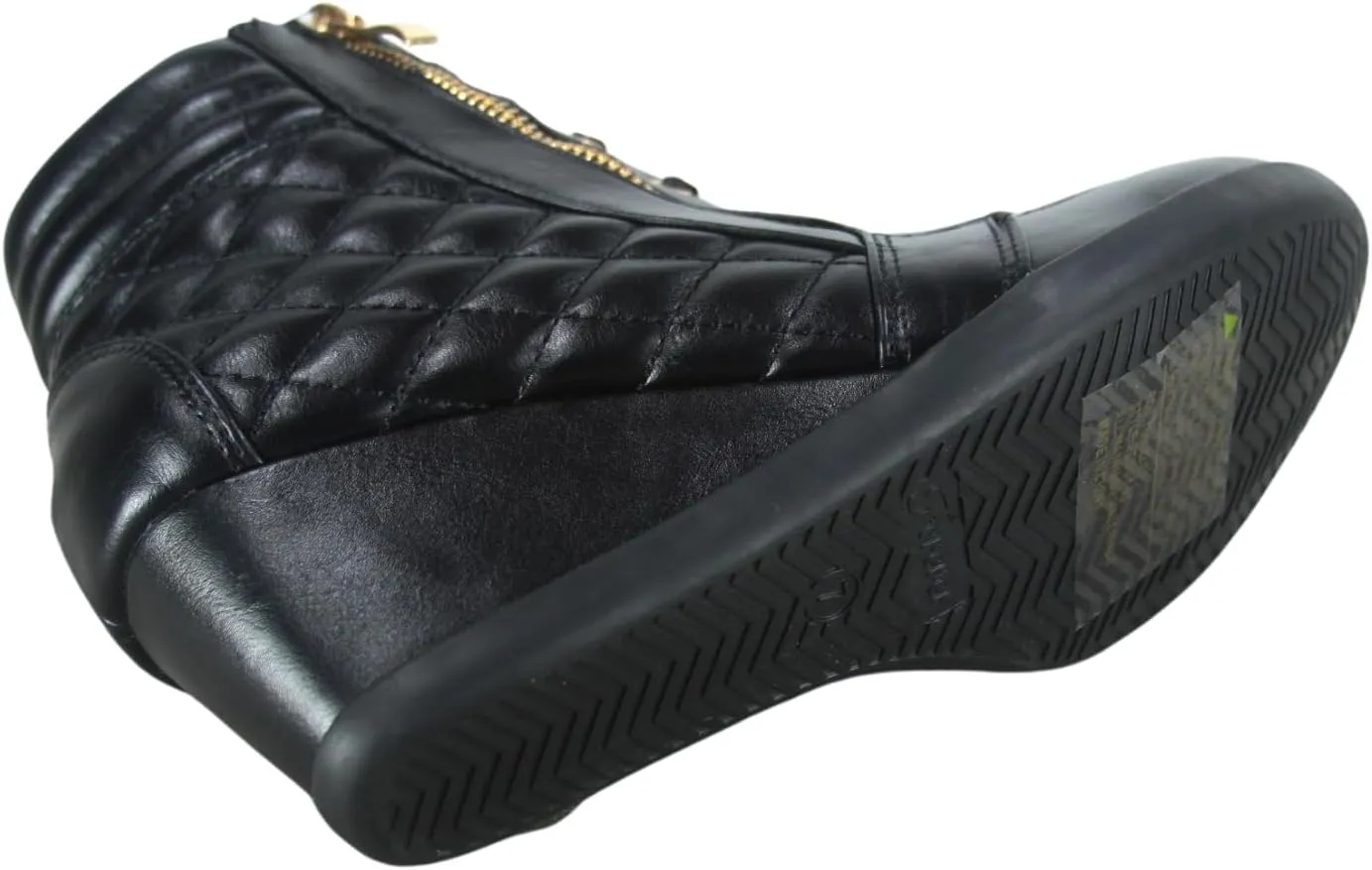 Forever Link Women's Fashion Glitter High Top Lace Up Wedge Sneaker Shoes