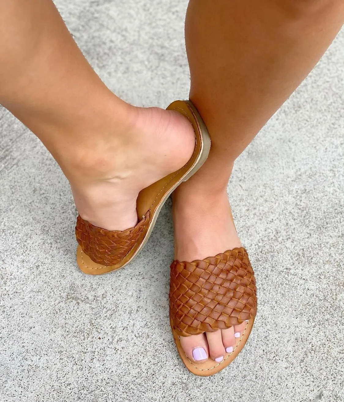 FRESNO ~ Leather Espadrilles Woven // Tan