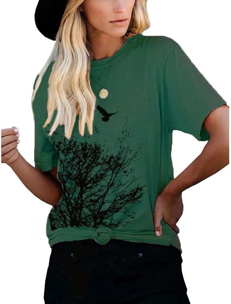 Funny Graphic Women Skinny Pine Tree Shirt Summer Hiking Camping Athletic Tees Nature Casual Comfy Clothes
