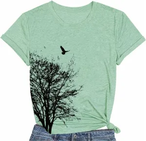 Funny Graphic Women Skinny Pine Tree Shirt Summer Hiking Camping Athletic Tees Nature Casual Comfy Clothes