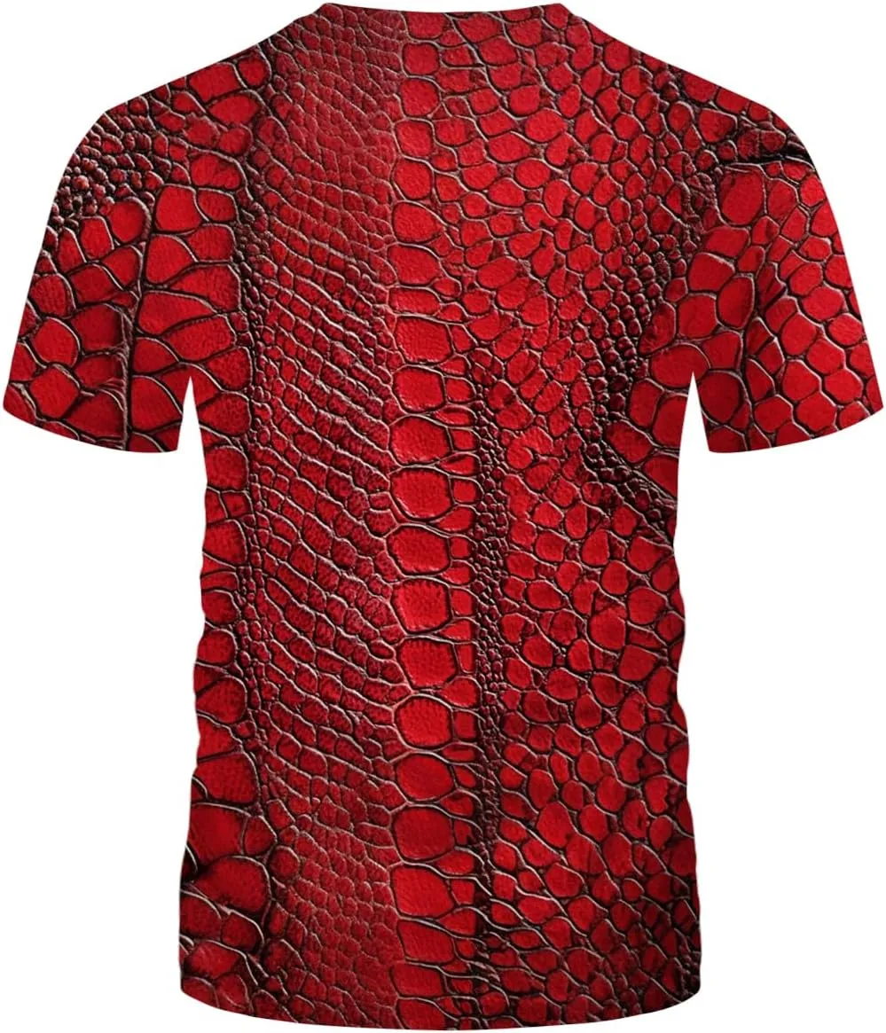 Funny Snake Scales Graphic T-Shirt Novelty Short Sleeve Crewneck Shirt