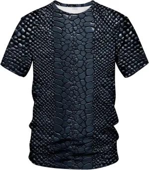 Funny Snake Scales Graphic T-Shirt Novelty Short Sleeve Crewneck Shirt