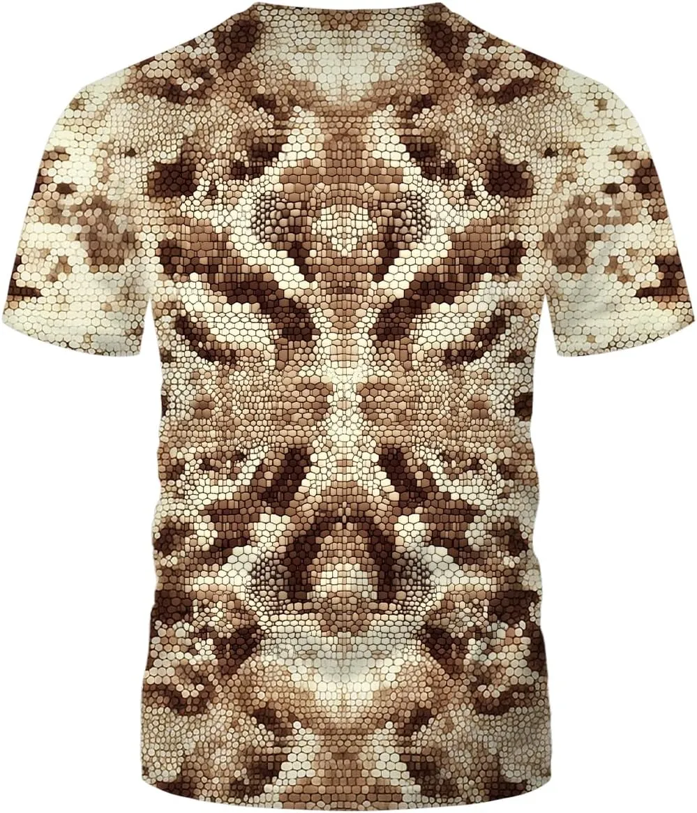 Funny Snake Scales Graphic T-Shirt Novelty Short Sleeve Crewneck Shirt