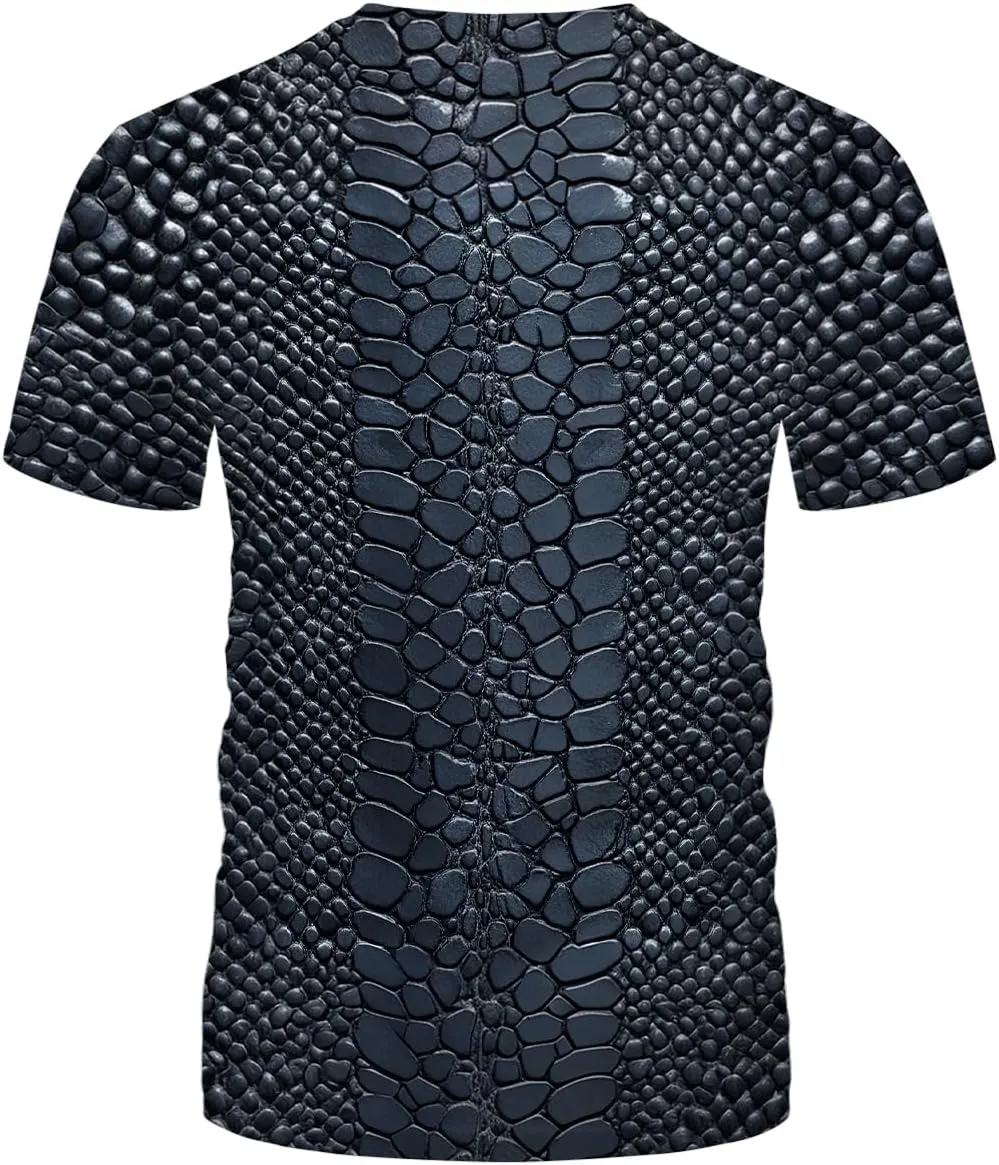 Funny Snake Scales Graphic T-Shirt Novelty Short Sleeve Crewneck Shirt