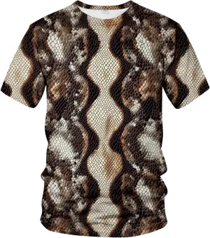 Funny Snake Scales Graphic T-Shirt Novelty Short Sleeve Crewneck Shirt
