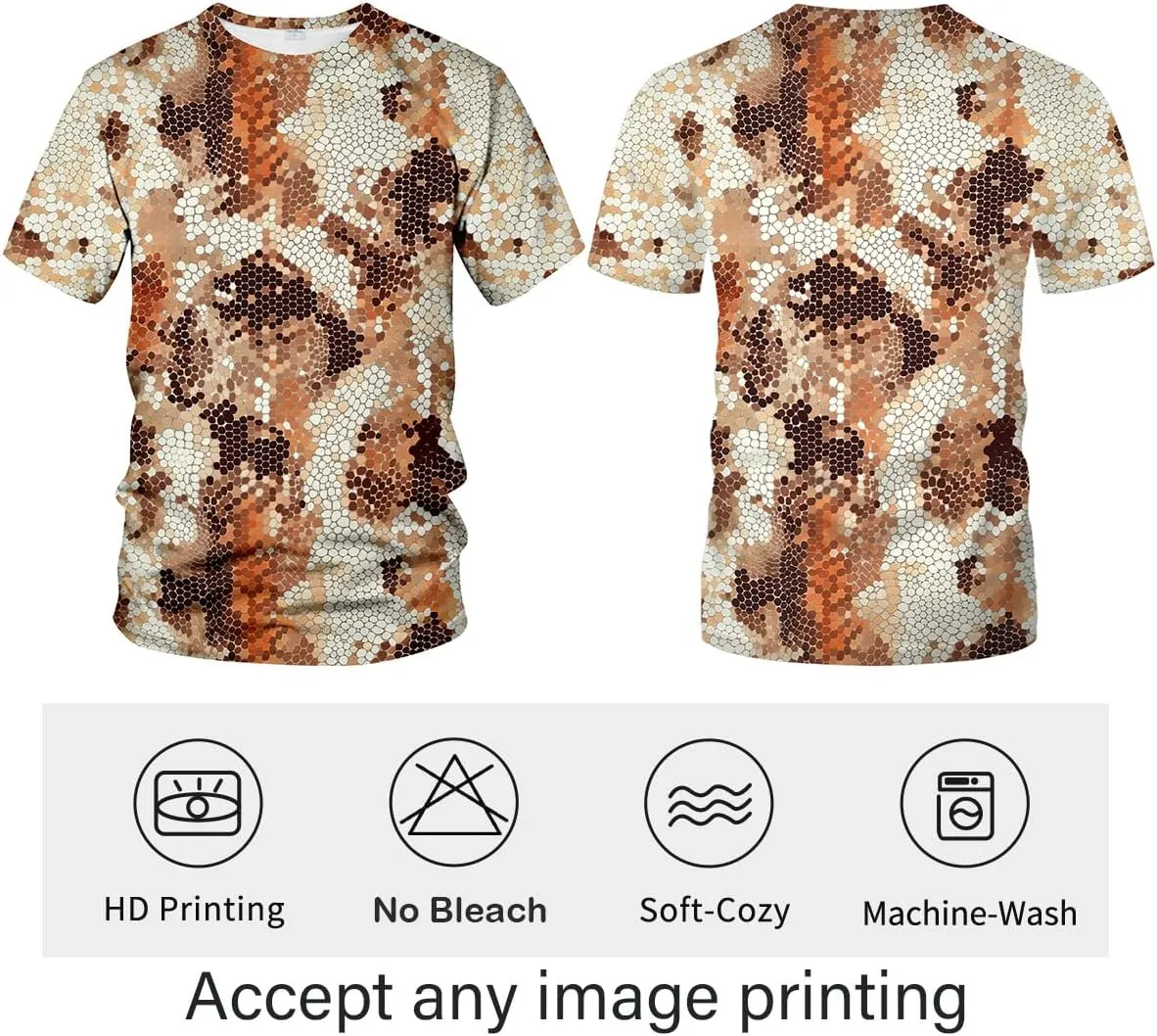Funny Snake Scales Graphic T-Shirt Novelty Short Sleeve Crewneck Shirt