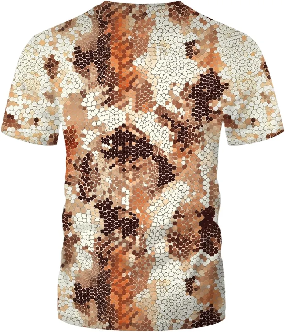 Funny Snake Scales Graphic T-Shirt Novelty Short Sleeve Crewneck Shirt