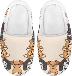 Fuzzy House Slippers for Kids Warm Comfort Outdoor Indoor Slipper Winter Cozy Cotton Non-Slip Slippers for Toddler Boys Girls US 9-15