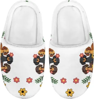 Fuzzy House Slippers for Kids Warm Comfort Outdoor Indoor Slipper Winter Cozy Cotton Non-Slip Slippers for Toddler Boys Girls US 9-15