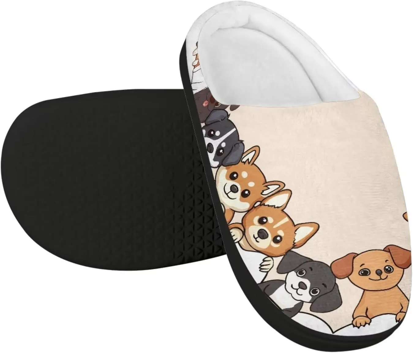 Fuzzy House Slippers for Kids Warm Comfort Outdoor Indoor Slipper Winter Cozy Cotton Non-Slip Slippers for Toddler Boys Girls US 9-15