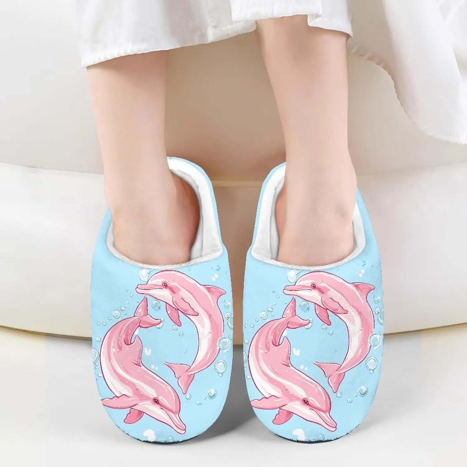 Fuzzy House Slippers for Kids Warm Comfort Outdoor Indoor Slipper Winter Cozy Cotton Non-Slip Slippers for Toddler Boys Girls US 9-15