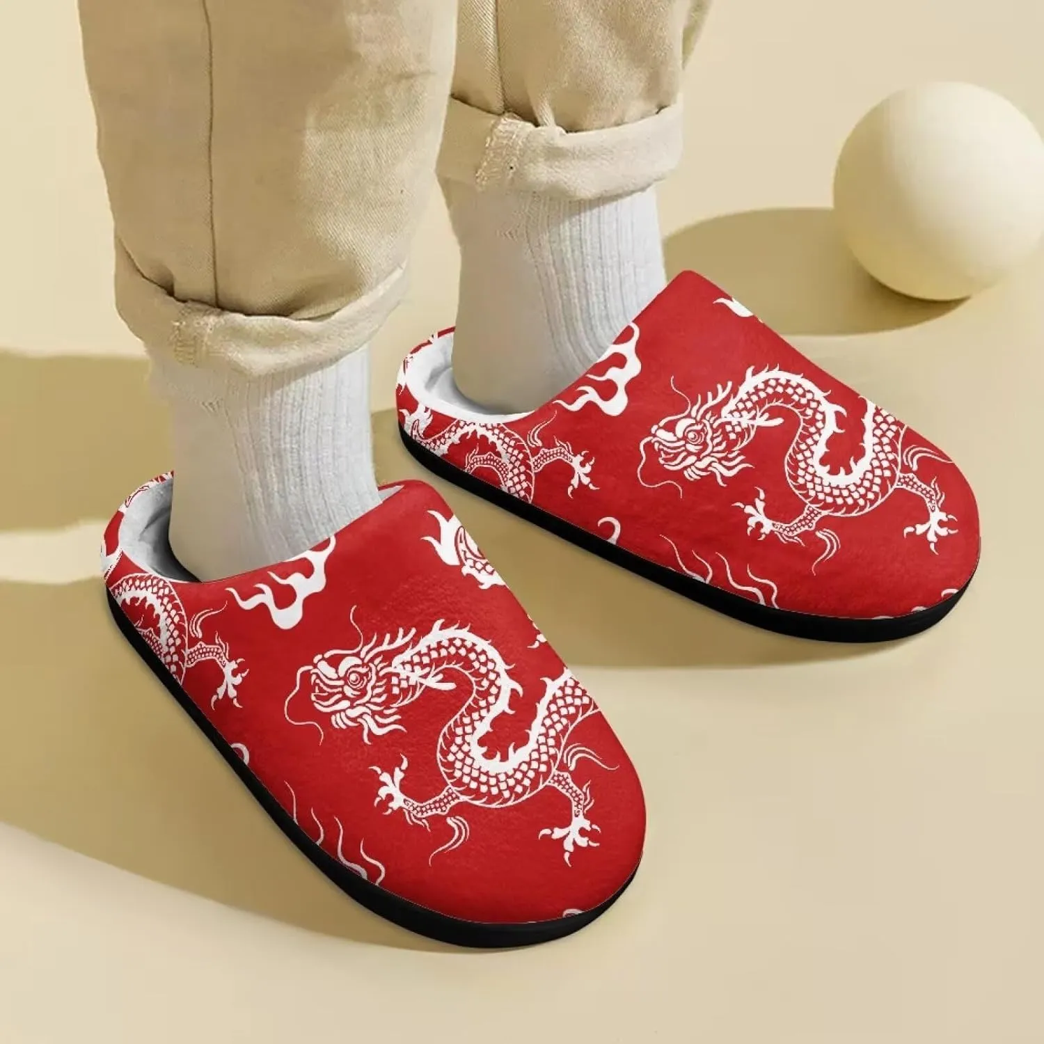 Fuzzy House Slippers for Kids Warm Comfort Outdoor Indoor Slipper Winter Cozy Cotton Non-Slip Slippers for Toddler Boys Girls US 9-15