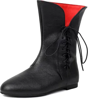 Gicoiz Women Lace Up Comfort Round Toe Vinatge Flats Moccasin Boots