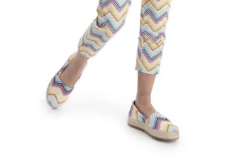Girls Espadrilles in Multicolour Zig Zag Print