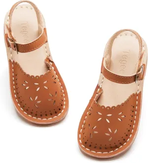 Girls Sandals 3-12 Years | Dressy & Play Shoes | Leather-Like for Outdoor School