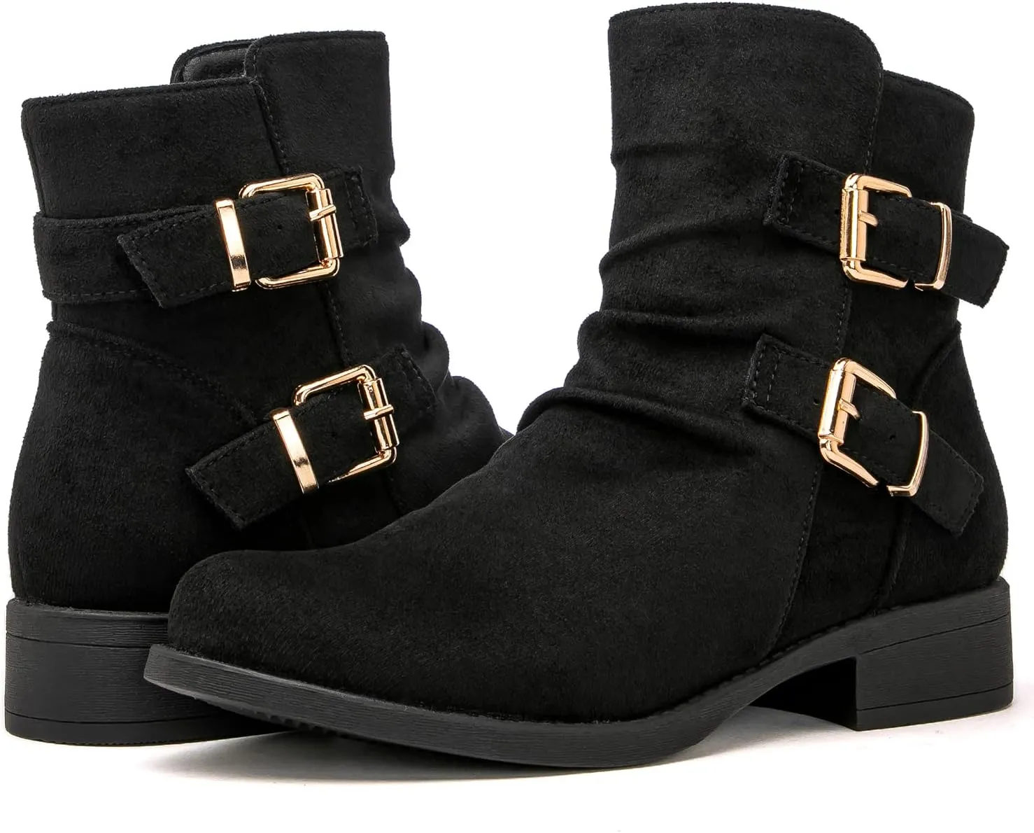 GLOBALWIN Women's Ankle Boots Fashion Booties For Women Low Heel