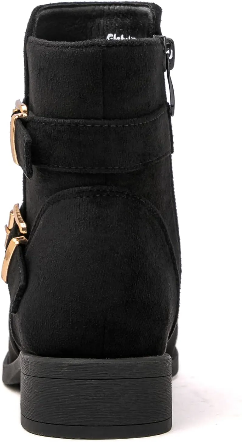 GLOBALWIN Women's Ankle Boots Fashion Booties For Women Low Heel